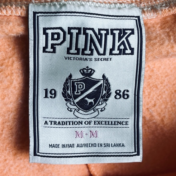 Vintage Y2K M Victoria Secret Pink Sweats Joggers Lowrise Love Pink Light Orange - Picture 2 of 12
